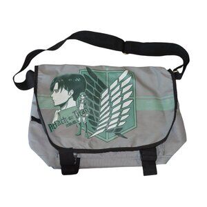 Attack On Titan Funimation Anime Messenger Book Bag Gray Unisex School Satchel